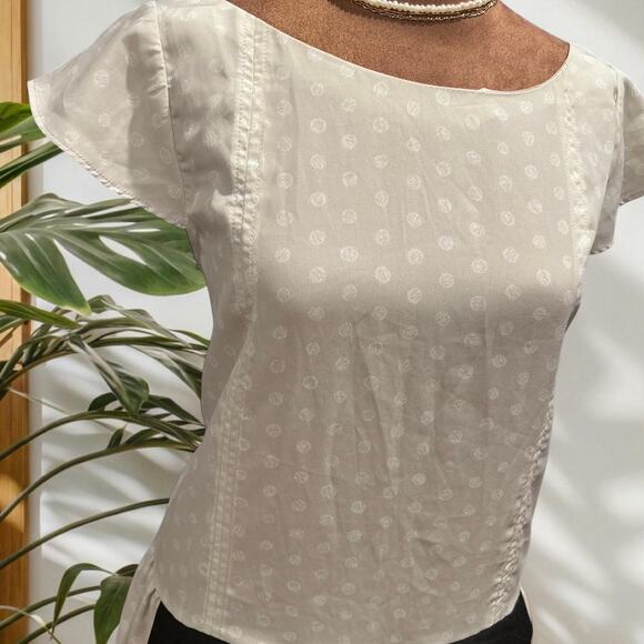 Grey and white bcbg generation drop waist polka dot dress - Picture 5 of 7